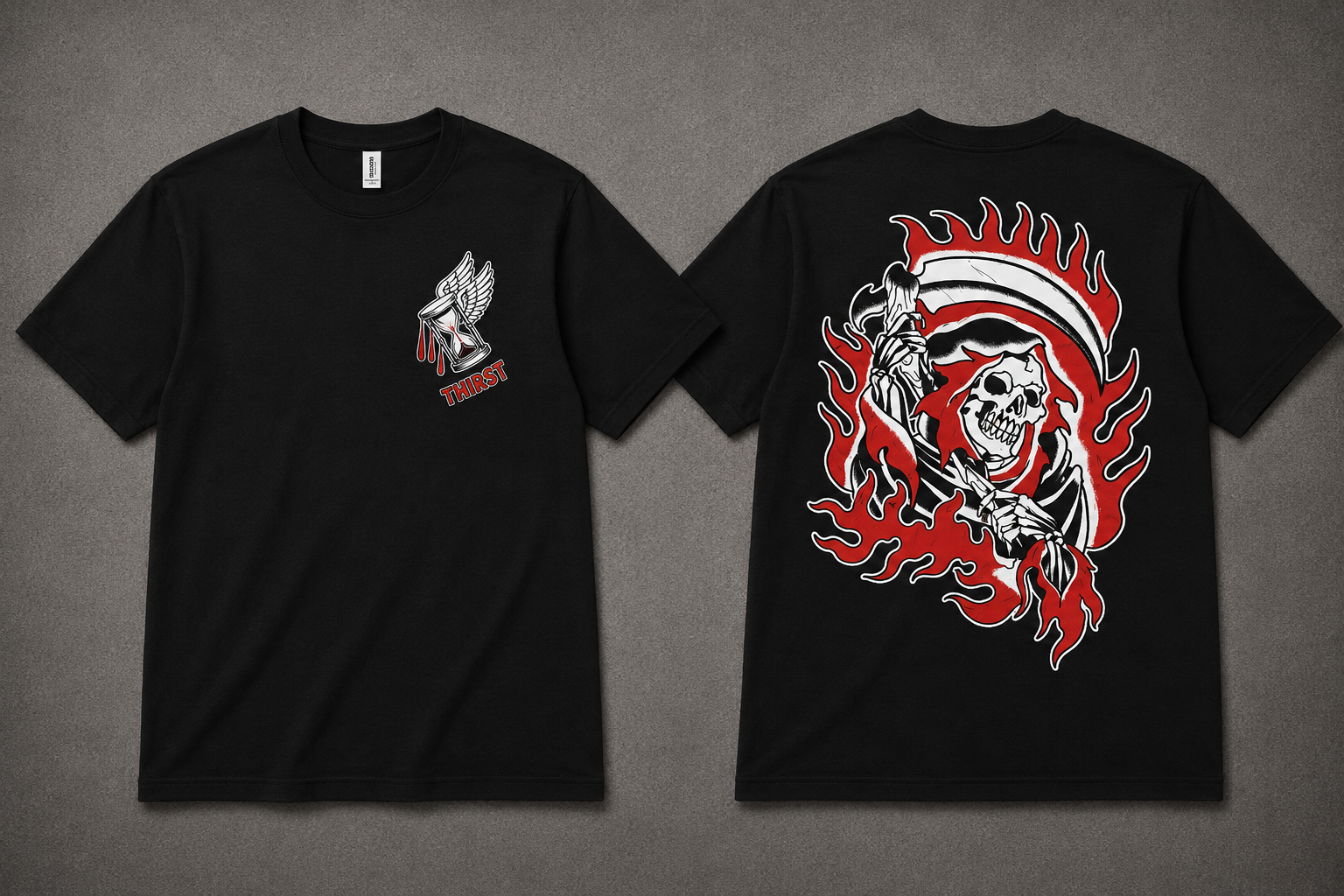 Reaper Tattoo T-Shirt β Black & Red Design